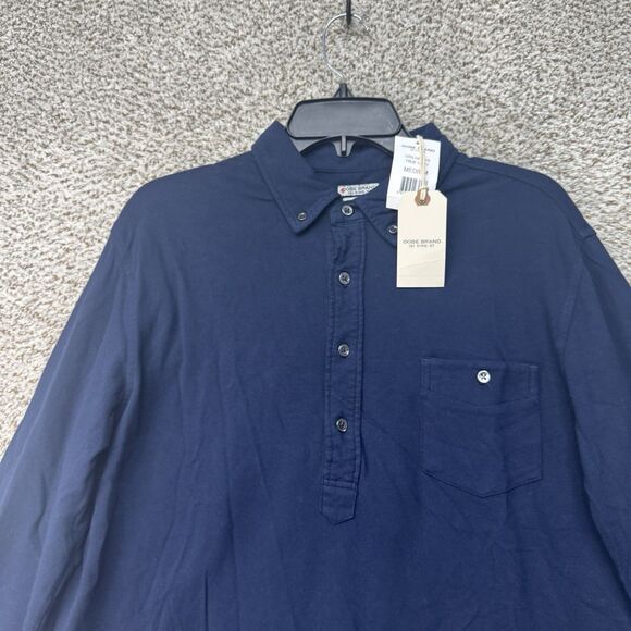 OOBE Brand Polo Shirt Men's Medium True Navy Blue Cotton Knit Long Sleeves New - Picture 2 of 15